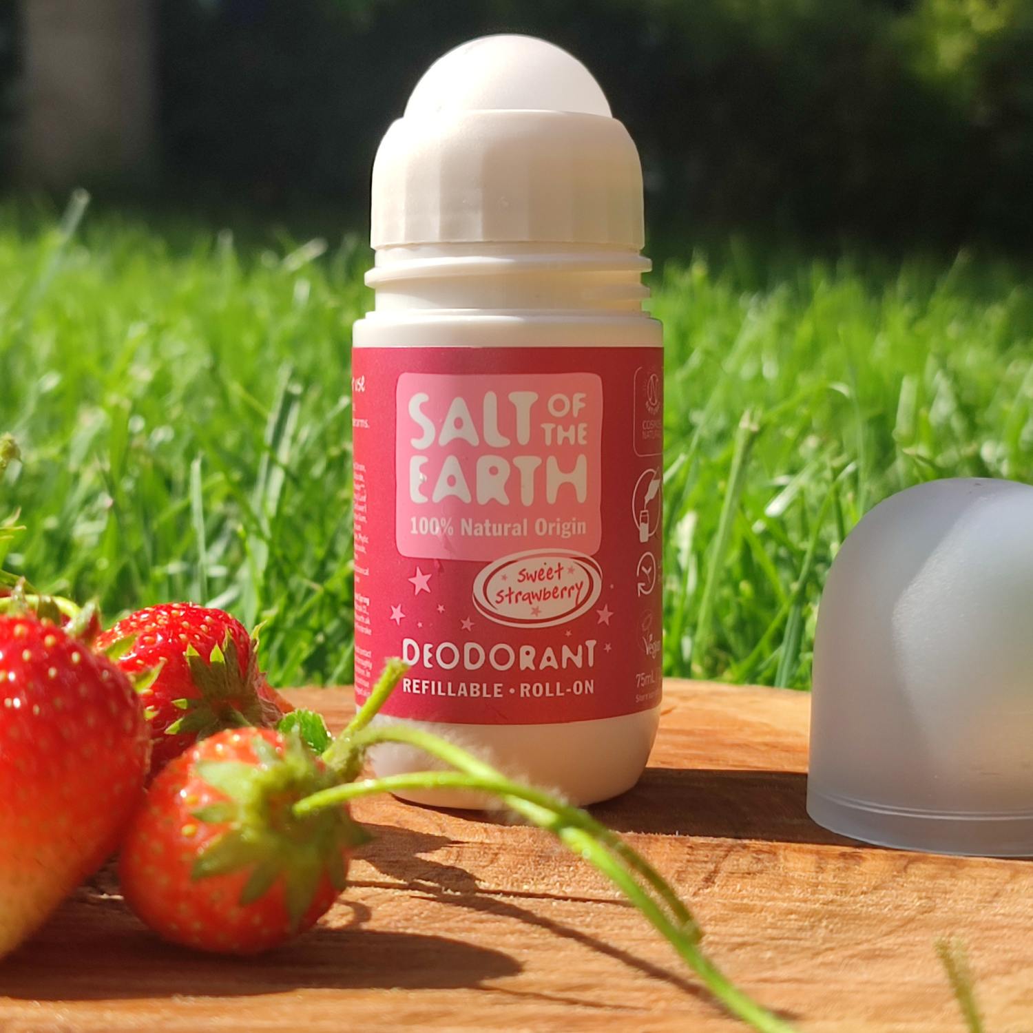 Salt of the Earth, Vegan Αποσμητικό, Επαναγεμιζόμενο Roll-On 75ml, Sweet Strawberry, ΚΙΒΩΤΙΟ 6 ΤΕΜΑΧΙΩΝ
