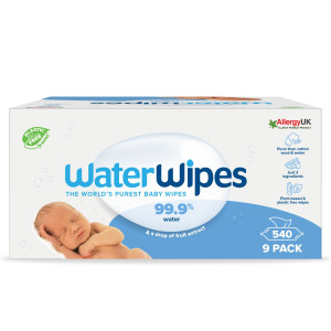Value Pack, WaterWipes, 100% Plastic-free Άοσμα Μωρομάντηλα, 99.9% Νερό, Ηλικίες 0+, 540 Μαντηλάκια (9πακ/60τμχ)