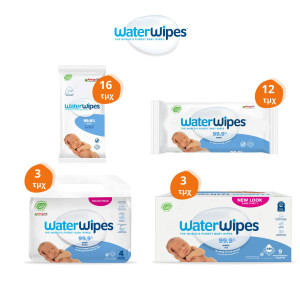 WaterWipes Lovers, 100% Plastic-free Άοσμα Μωρομάντηλα, 99.9% Νερό, Ηλικίες 0+